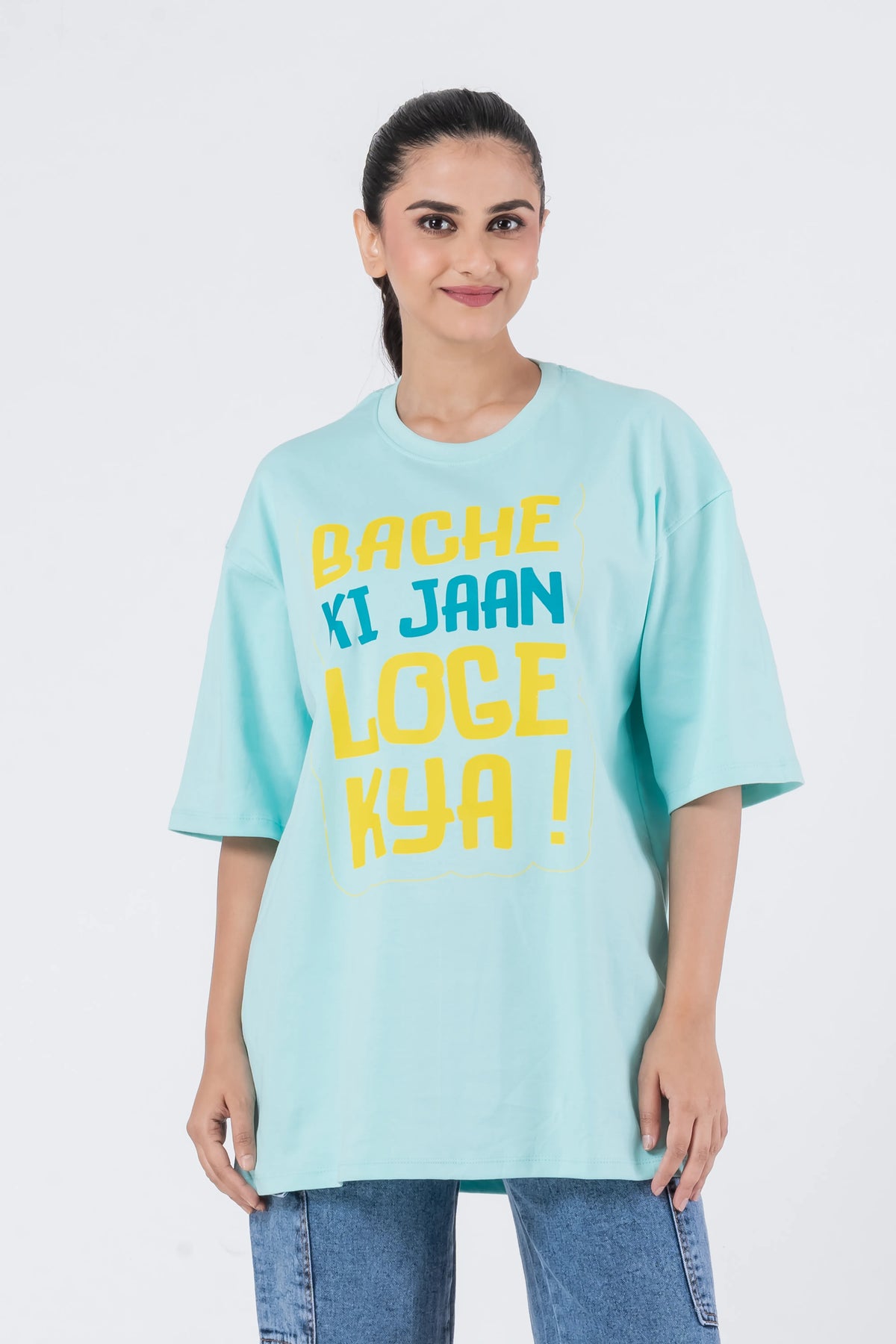 Bacche Ki Jaan Loge Kya - Oversized Drop Shoulder Unisex T-Shirt