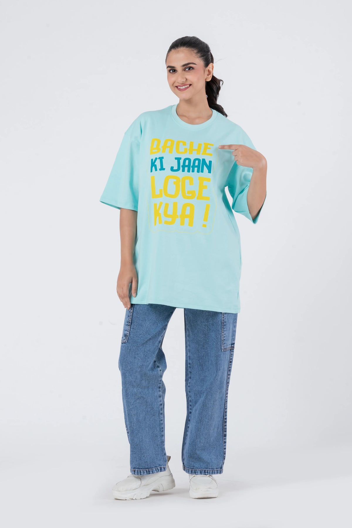 Bacche Ki Jaan Loge Kya - Oversized Drop Shoulder Unisex T-Shirt