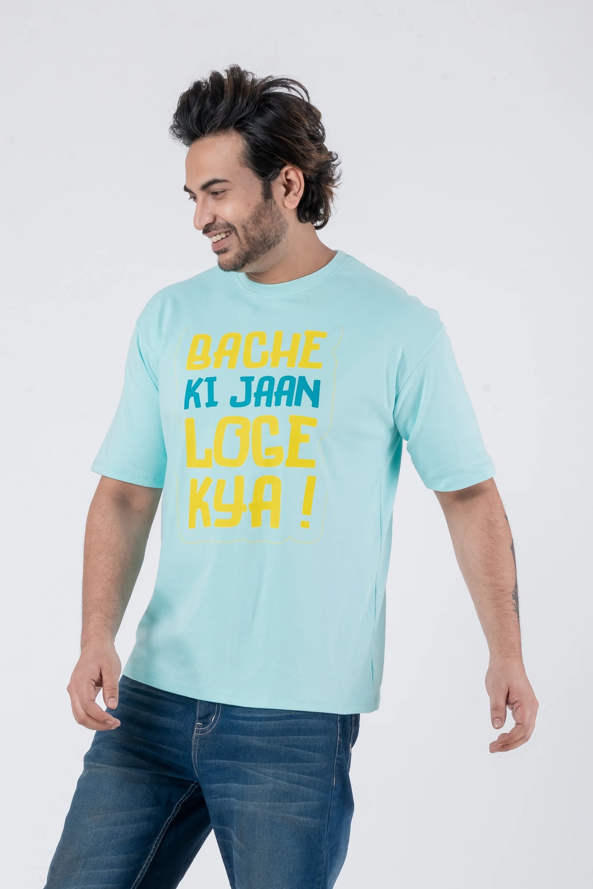 Bacche Ki Jaan Loge Kya - Oversized Drop Shoulder Unisex T-Shirt
