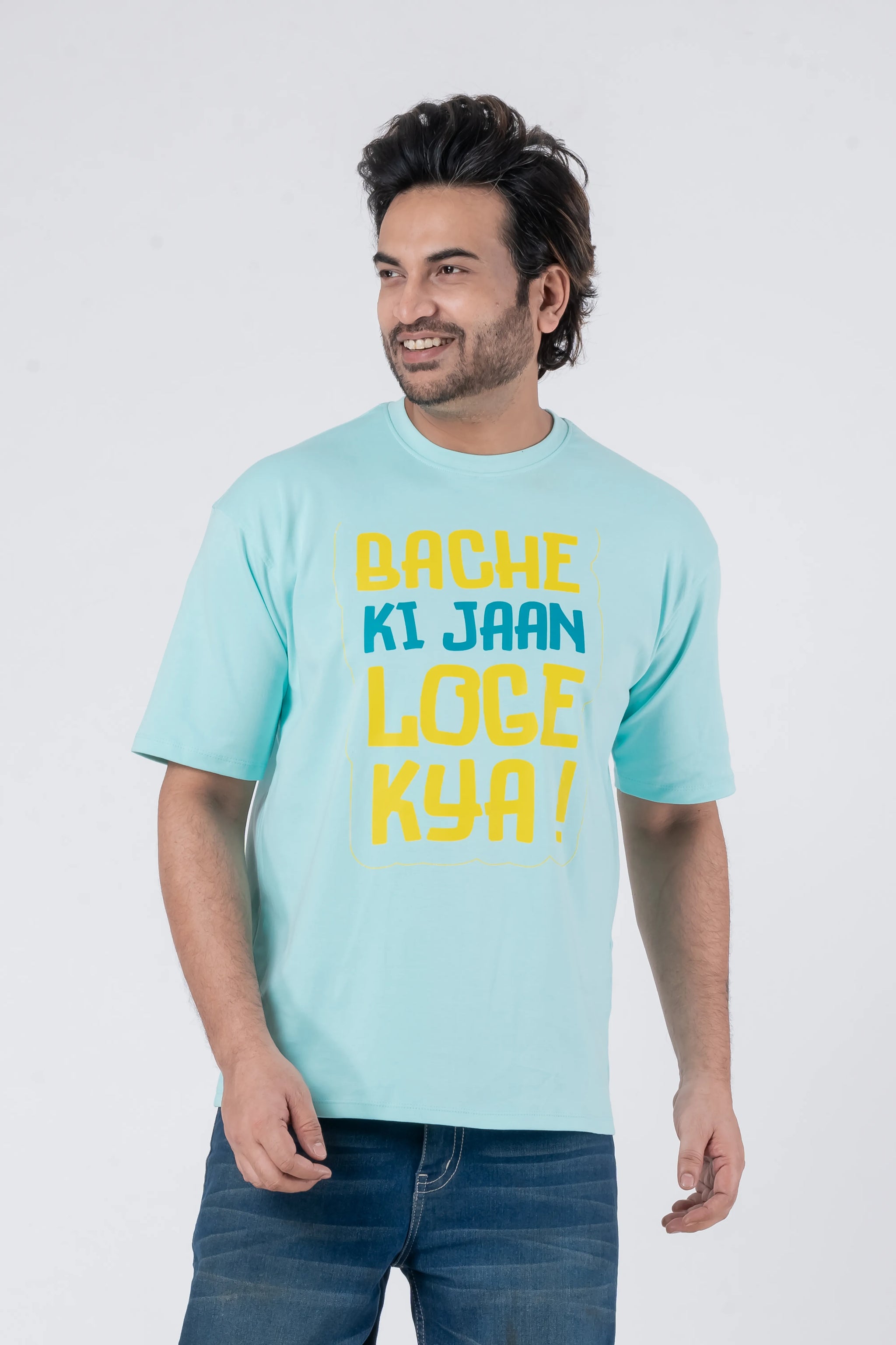 Bacche Ki Jaan Loge Kya - Oversized Drop Shoulder Unisex T-Shirt