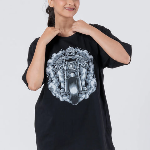Bike Ghost - Oversized Drop Shoulder Unisex T-Shirt