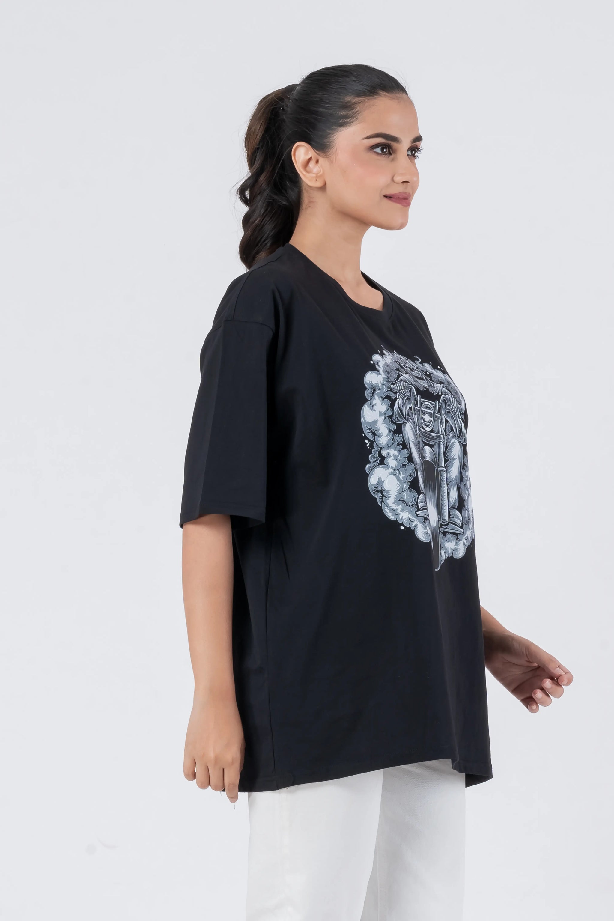Bike Ghost - Oversized Drop Shoulder Unisex T-Shirt