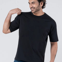 Oversize Drop Shoulder Black Unisex T-Shirt
