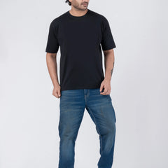 Oversize Drop Shoulder Black Unisex T-Shirt