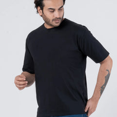 Oversize Drop Shoulder Black Unisex T-Shirt