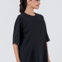 Oversize Drop Shoulder Black Unisex T-Shirt