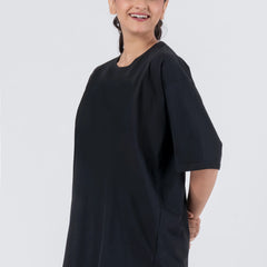 Oversize Drop Shoulder Black Unisex T-Shirt
