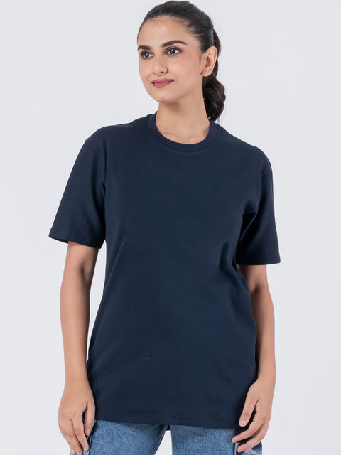 Regular Navy Blue Unisex T-Shirt
