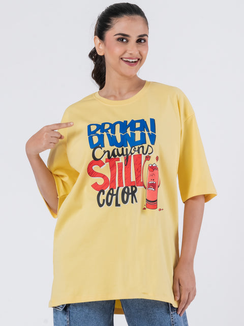 Broken Crayons Still Color - Oversized Drop Shoulder Unisex T-Shirt