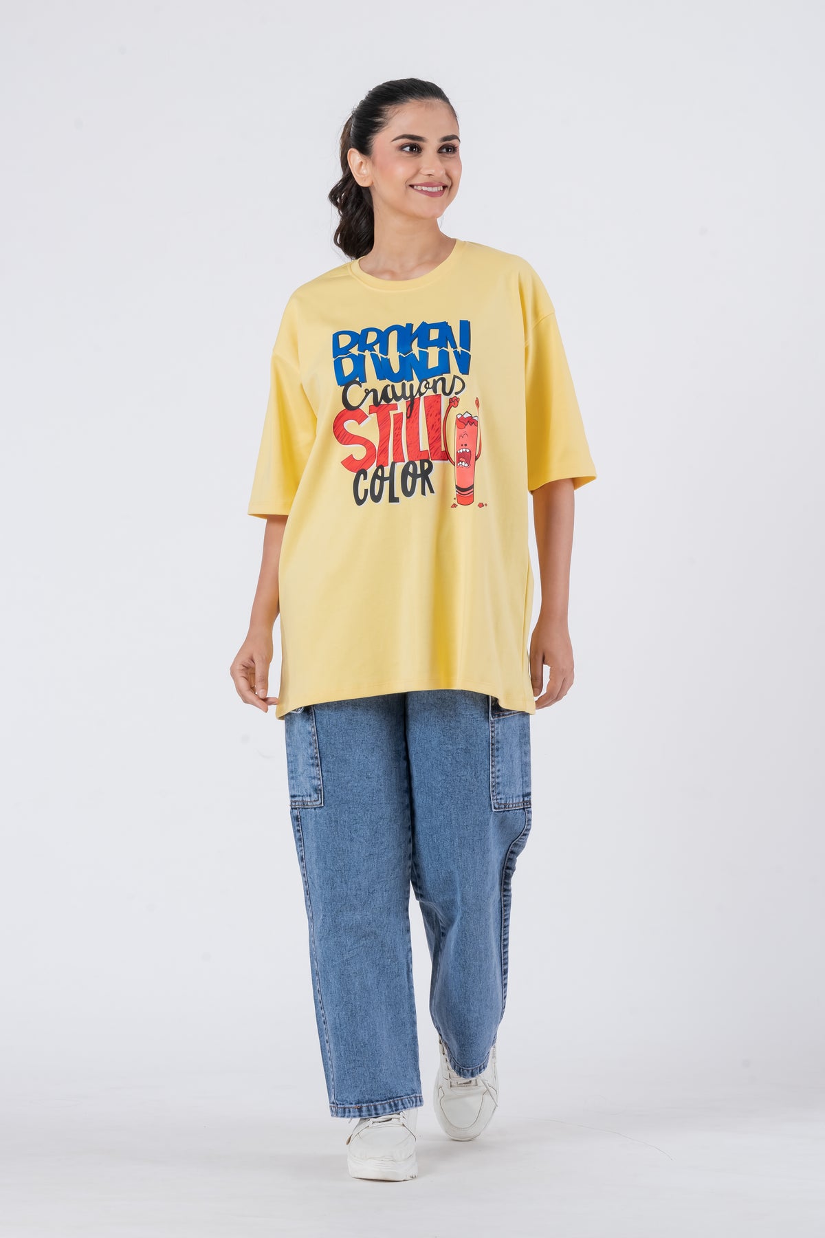Broken Crayons Still Color - Oversized Drop Shoulder Unisex T-Shirt