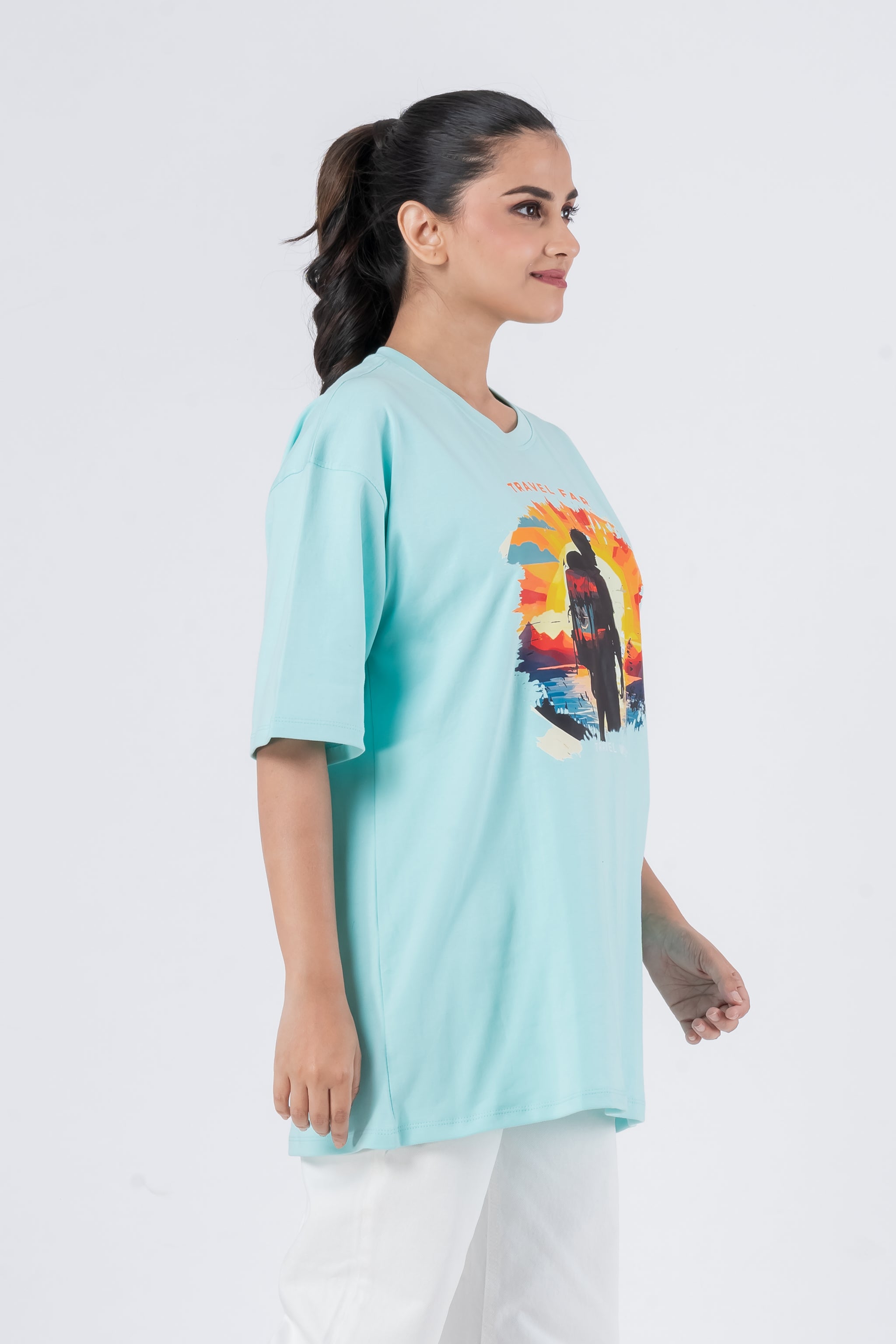 Travel Far - Oversized Drop Shoulder Unisex T-Shirt