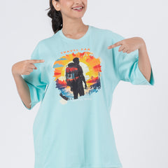 Travel Far - Oversized Drop Shoulder Unisex T-Shirt
