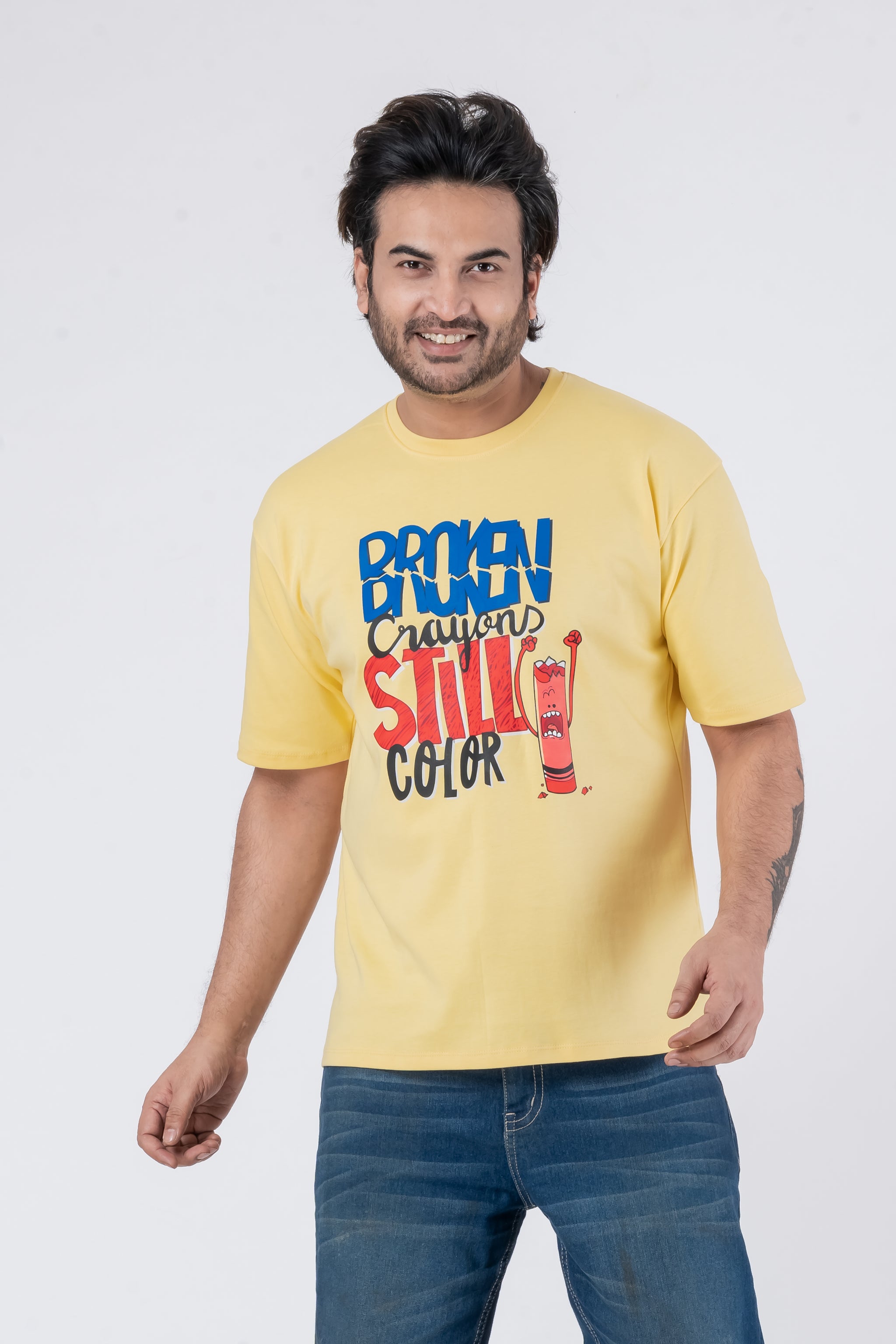 Broken Crayons Still Color - Oversized Drop Shoulder Unisex T-Shirt