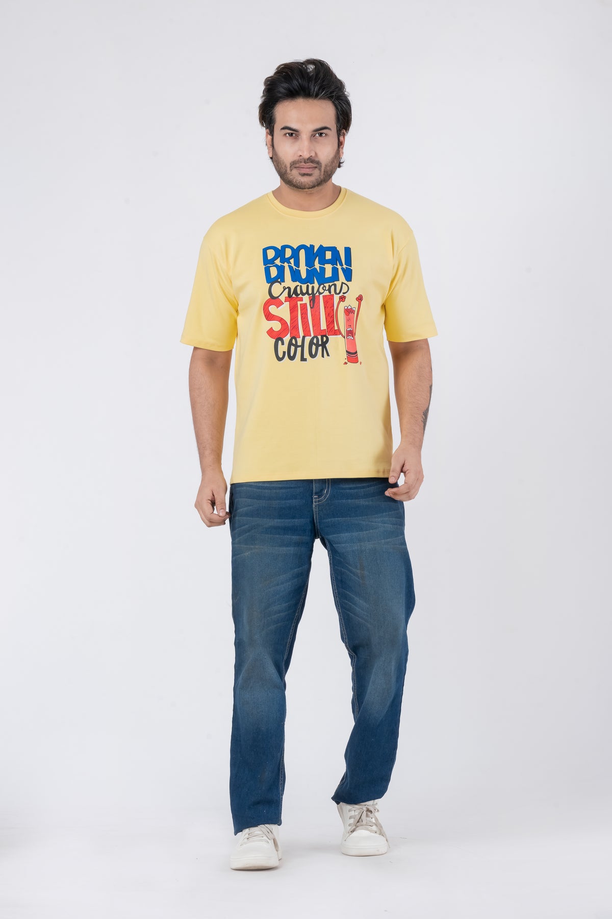 Broken Crayons Still Color - Oversized Drop Shoulder Unisex T-Shirt