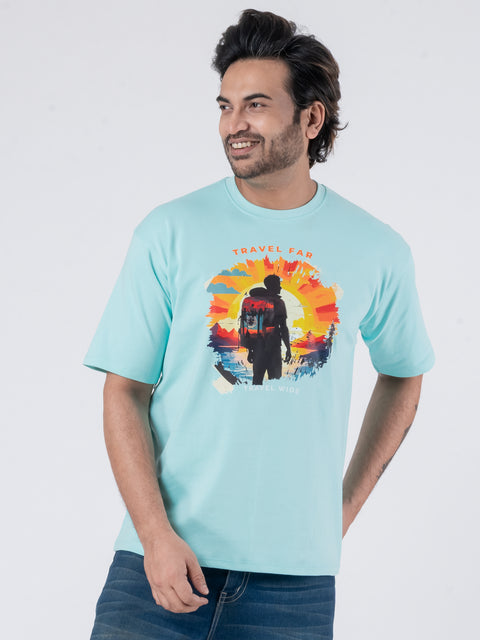 Travel Far - Oversized Drop Shoulder Unisex T-Shirt