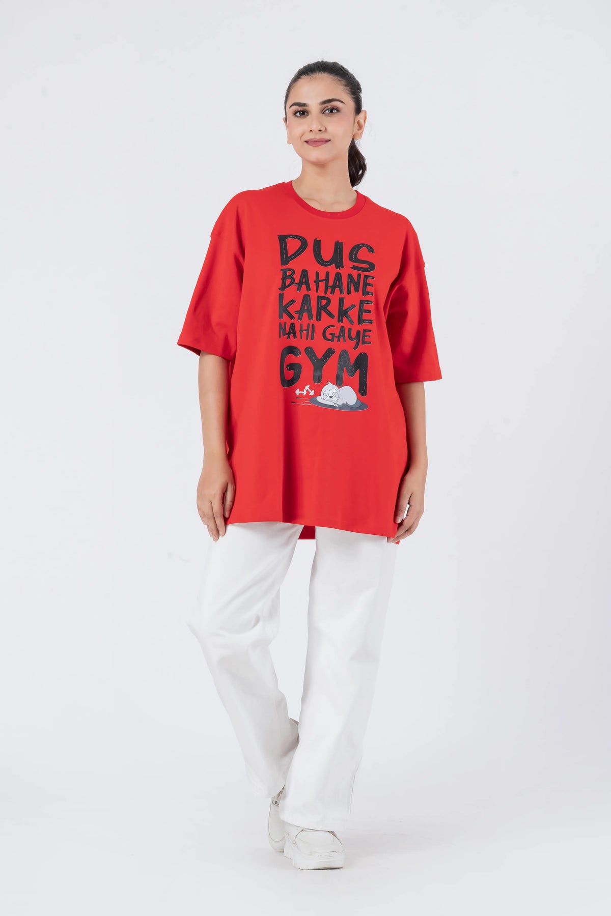 Dus Bahane Karke Nehi Gaye Gym - Oversized Drop Shoulder Unisex T-Shirt