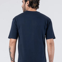 Oversize Drop Shoulder Navy Blue Unisex T-Shirt
