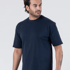 Oversize Drop Shoulder Navy Blue Unisex T-Shirt