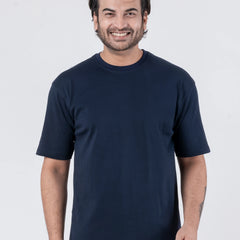 Oversize Drop Shoulder Navy Blue Unisex T-Shirt