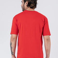 Oversize Drop Shoulder Red Unisex T-Shirt