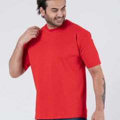 Oversize Drop Shoulder Red Unisex T-Shirt