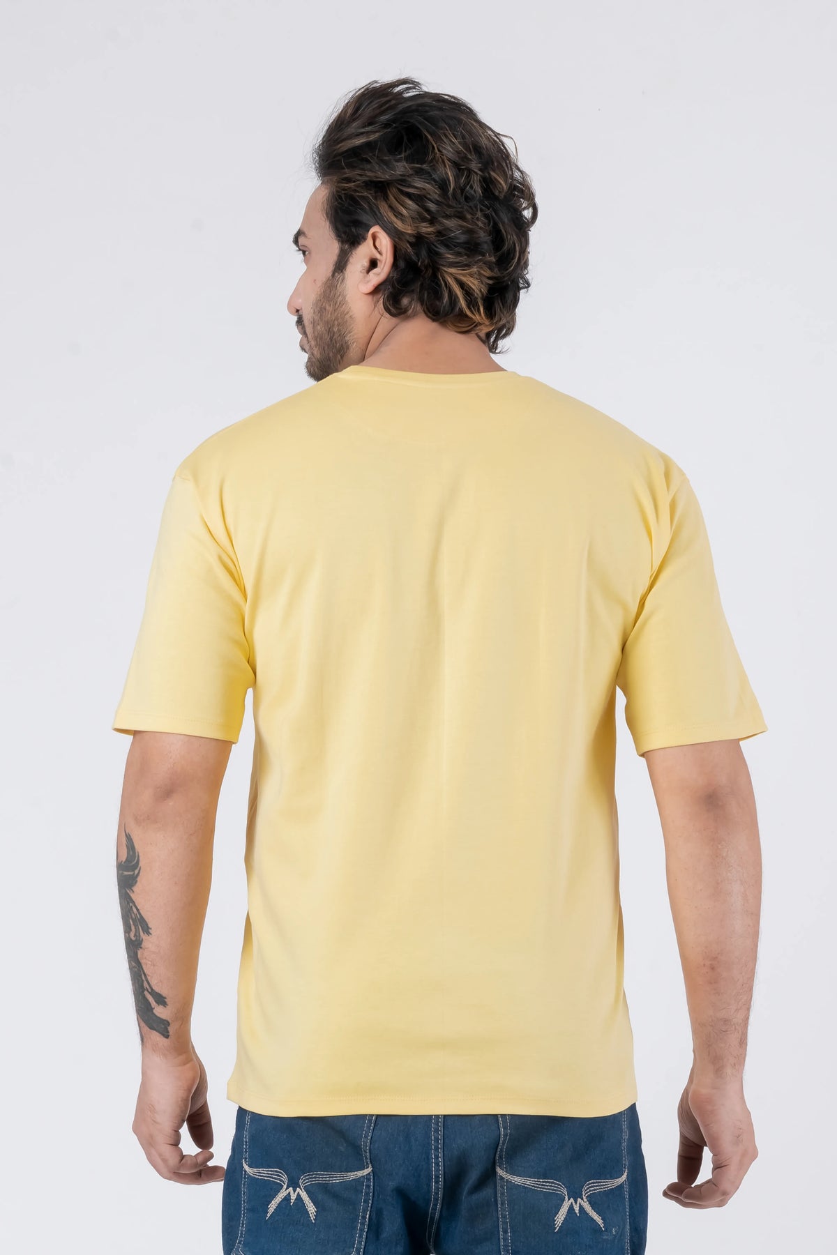 Oversize Drop Shoulder Yellow Unisex T-Shirt