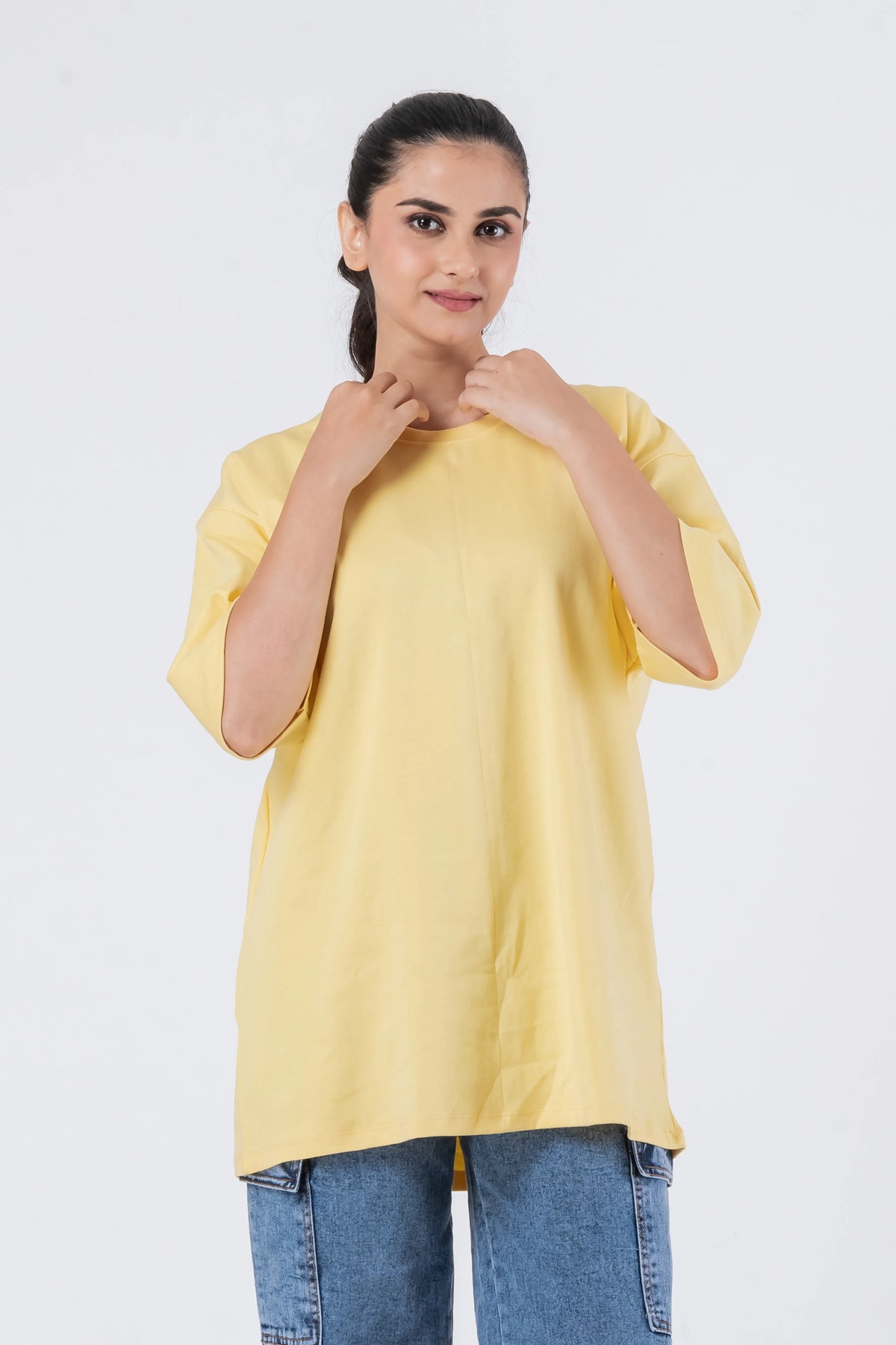 Oversize Drop Shoulder Yellow Unisex T-Shirt