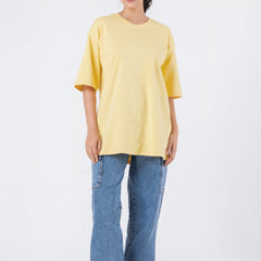 Oversize Drop Shoulder Yellow Unisex T-Shirt