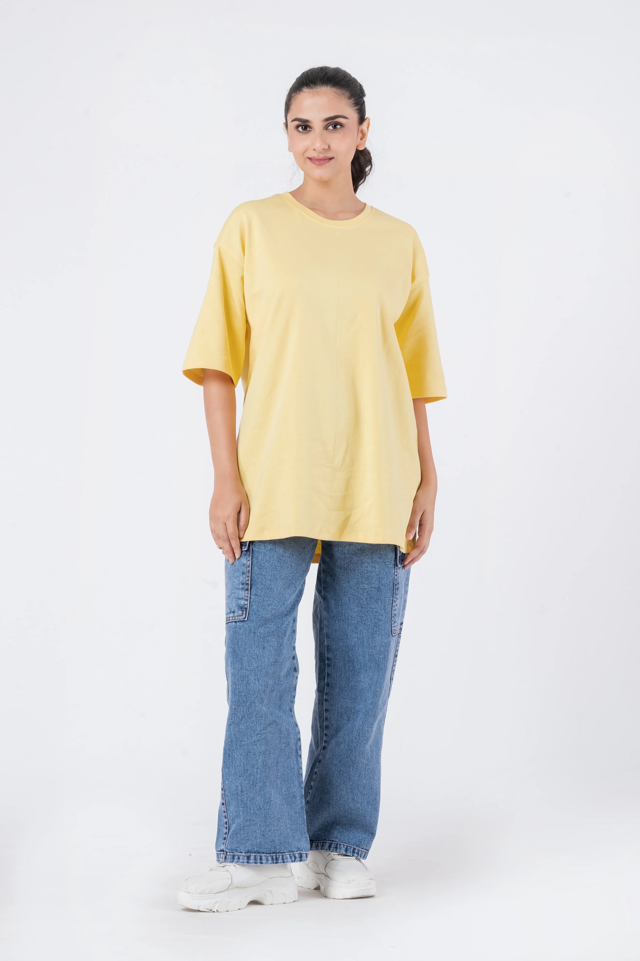 Oversize Drop Shoulder Yellow Unisex T-Shirt