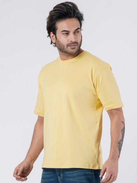 Oversize Drop Shoulder Yellow Unisex T-Shirt