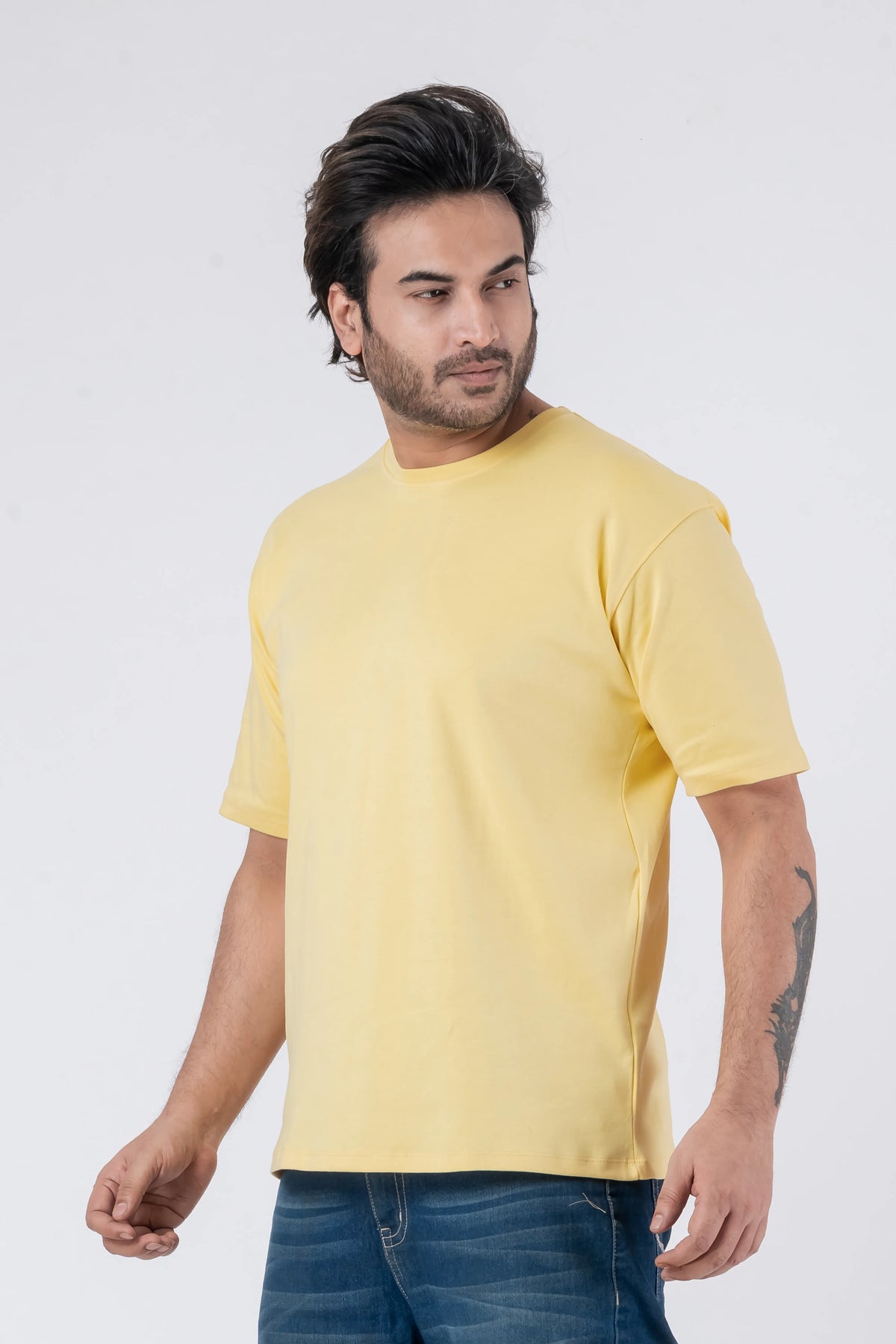 Oversize Drop Shoulder Yellow Unisex T-Shirt