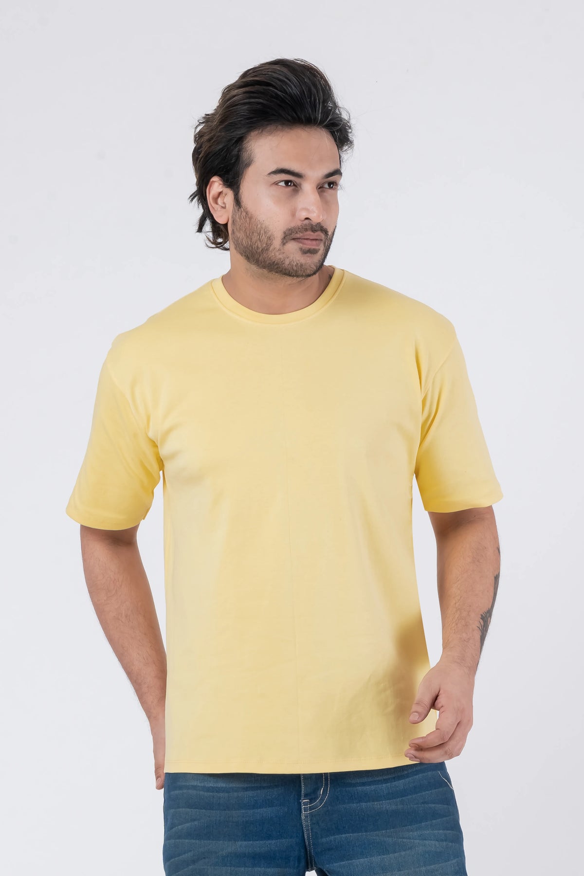 Oversize Drop Shoulder Yellow Unisex T-Shirt