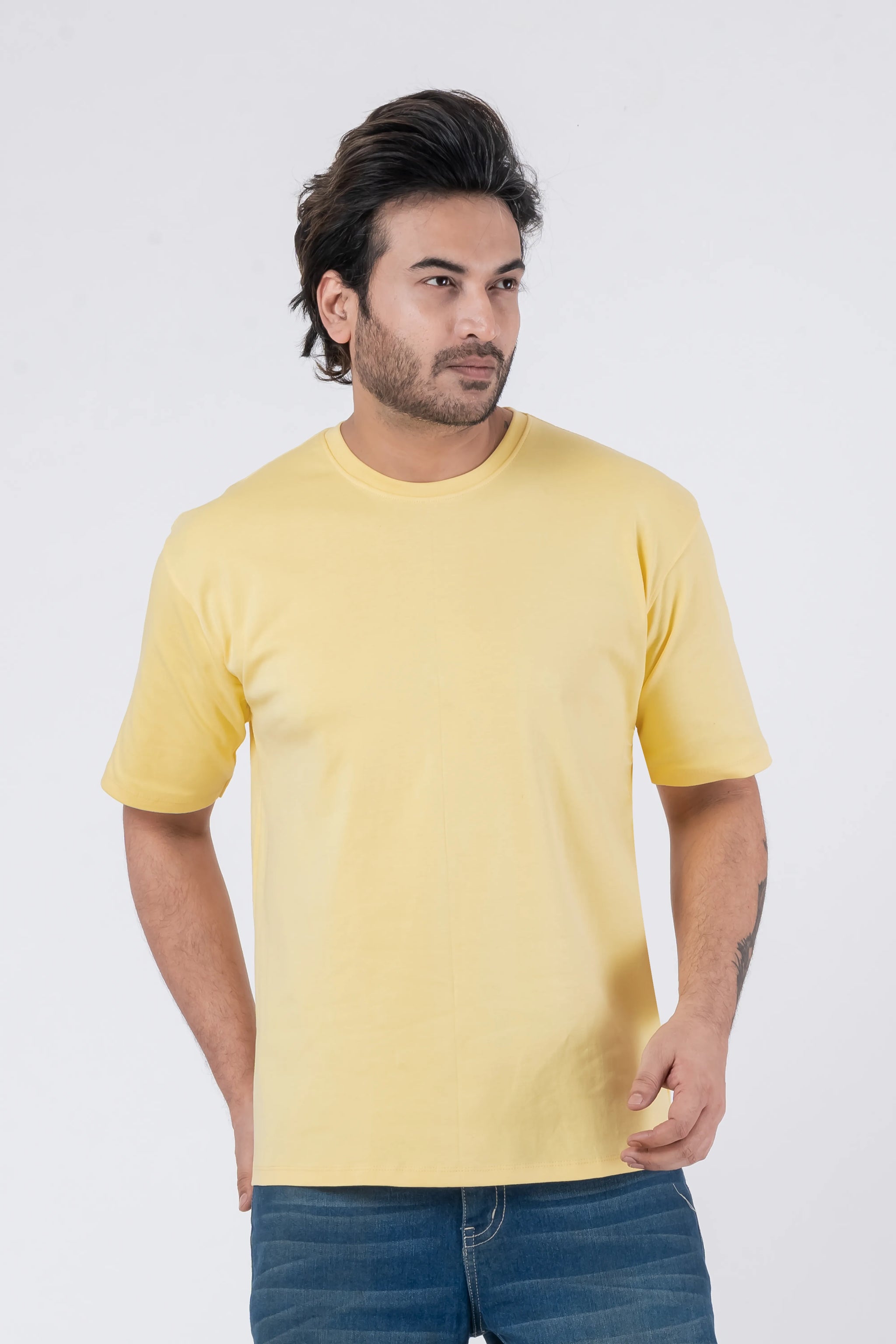Oversize Drop Shoulder Yellow Unisex T-Shirt