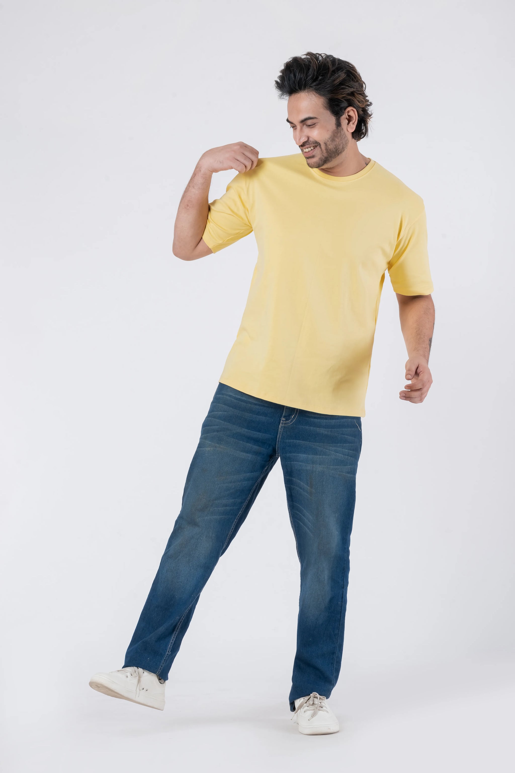 Oversize Drop Shoulder Yellow Unisex T-Shirt