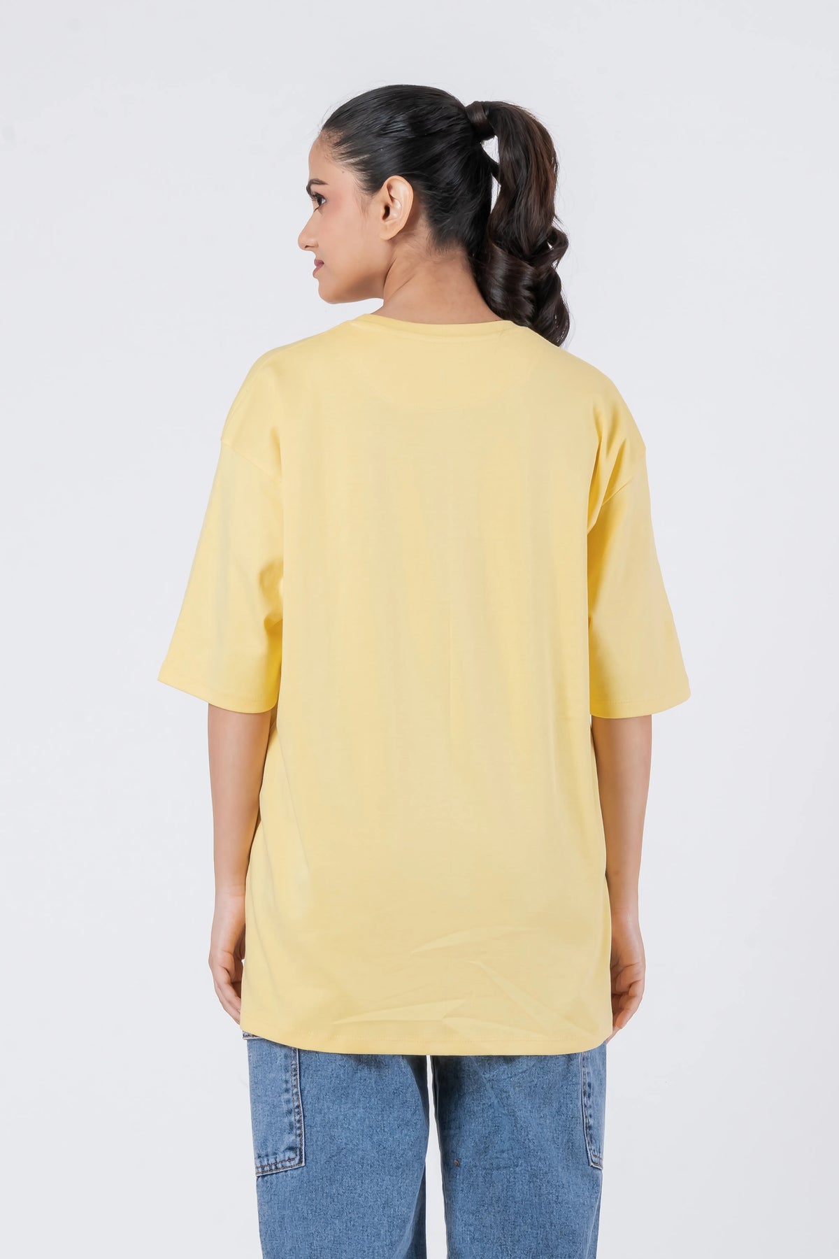 Oversize Drop Shoulder Yellow Unisex T-Shirt