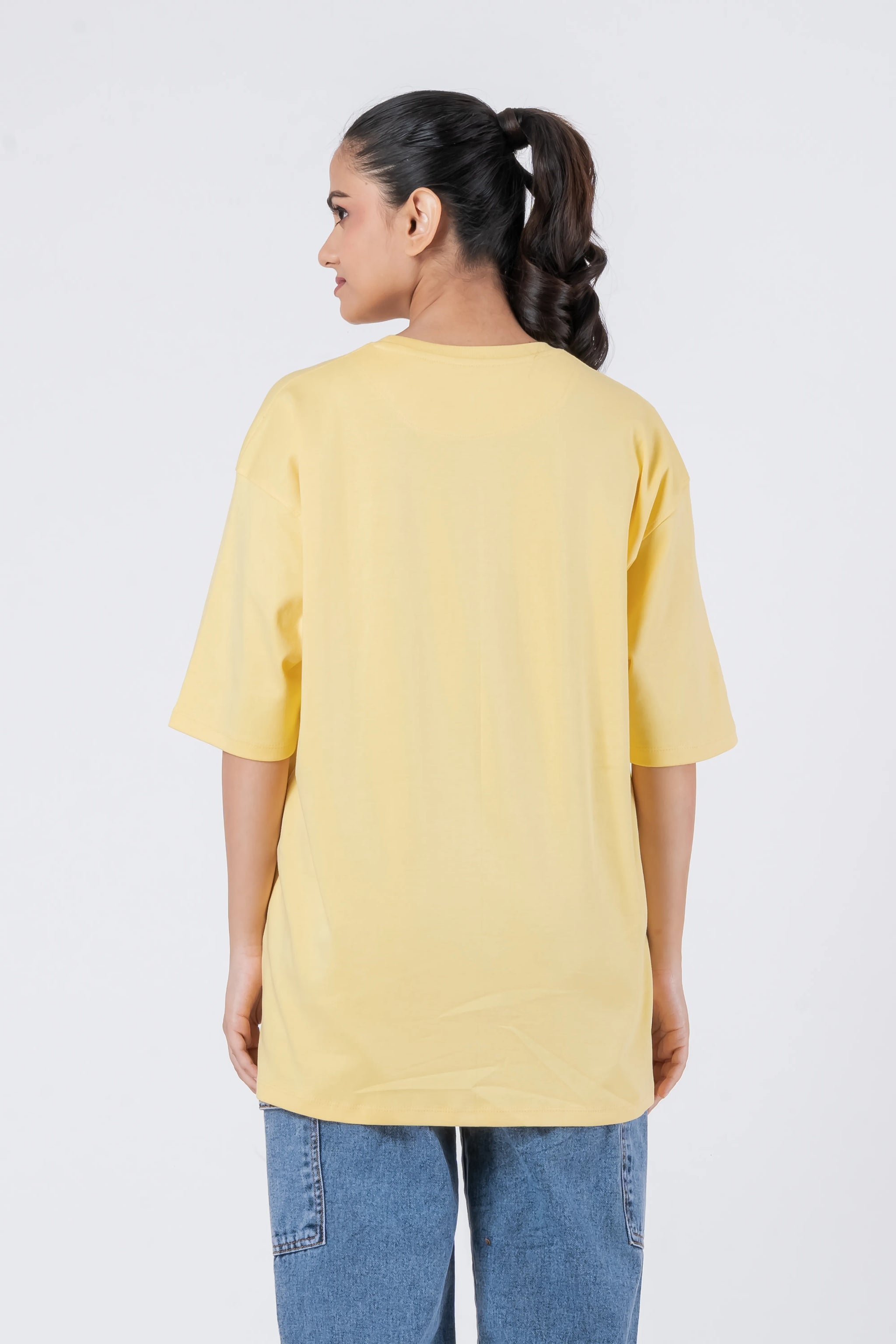Oversize Drop Shoulder Yellow Unisex T-Shirt
