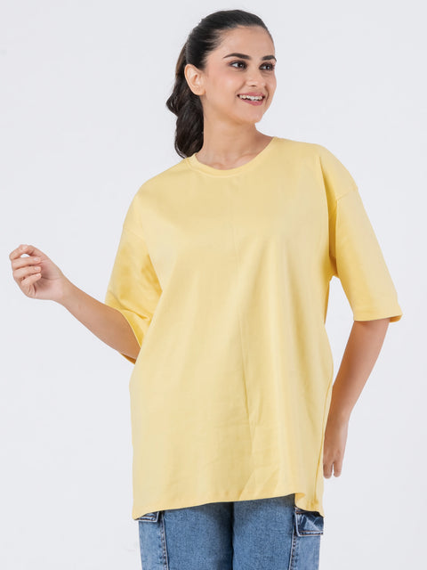 Oversize Drop Shoulder Yellow Unisex T-Shirt