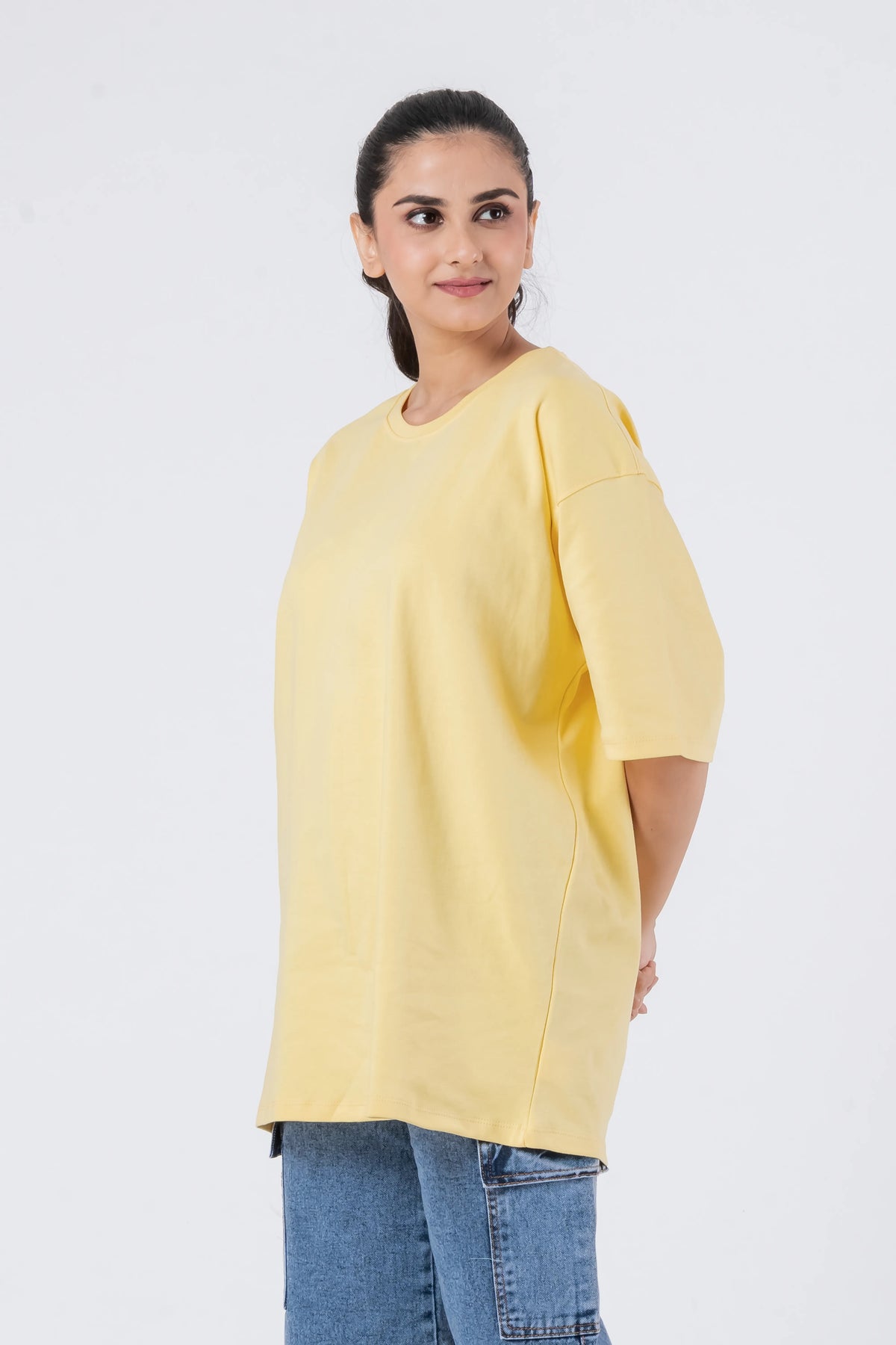 Oversize Drop Shoulder Yellow Unisex T-Shirt