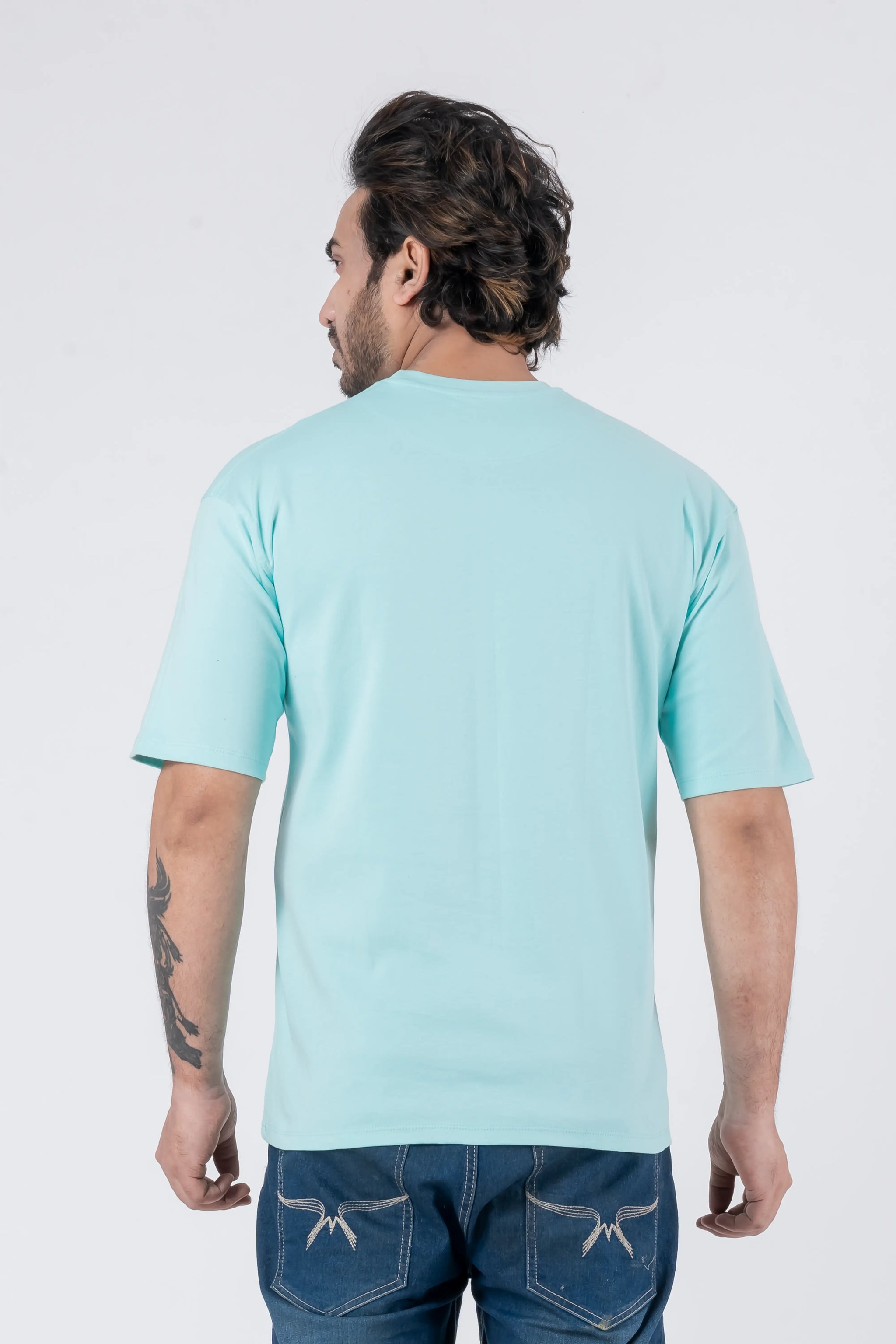 Oversize Drop Shoulder Sky Blue Unisex T-Shirt