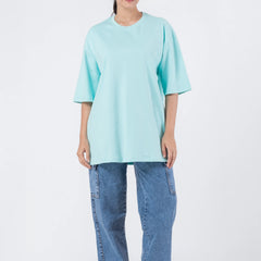 Oversize Drop Shoulder Sky Blue Unisex T-Shirt