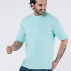Oversize Drop Shoulder Sky Blue Unisex T-Shirt