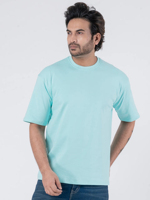 Oversize Drop Shoulder Sky Blue Unisex T-Shirt