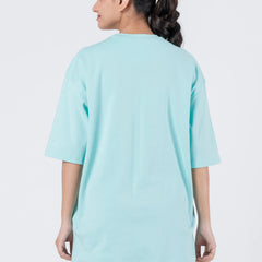 Oversize Drop Shoulder Sky Blue Unisex T-Shirt