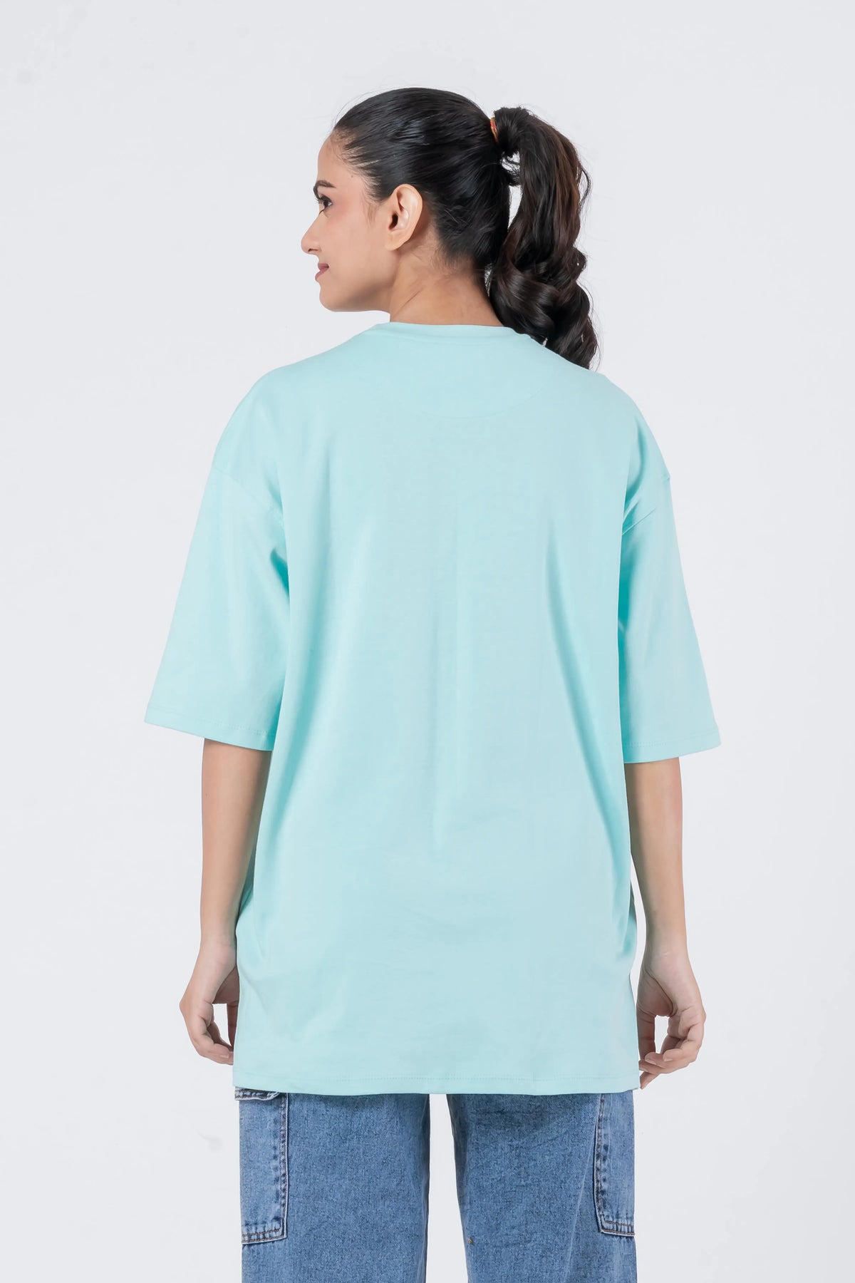 Oversize Drop Shoulder Sky Blue Unisex T-Shirt