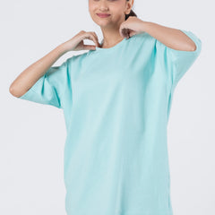 Oversize Drop Shoulder Sky Blue Unisex T-Shirt