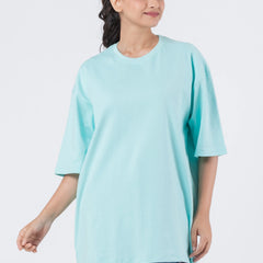 Oversize Drop Shoulder Sky Blue Unisex T-Shirt