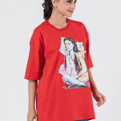 Thinking Lady - Oversized Drop Shoulder Unisex T-Shirt