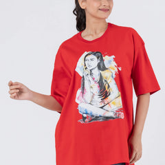 Thinking Lady - Oversized Drop Shoulder Unisex T-Shirt