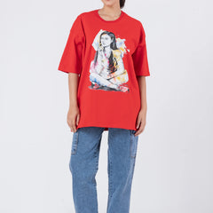 Thinking Lady - Oversized Drop Shoulder Unisex T-Shirt